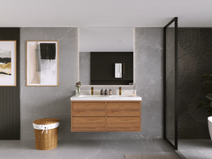 Madison Floating Teak 48 in. W x 22 in. D Double Sink Bathroom Vanity - photo 4