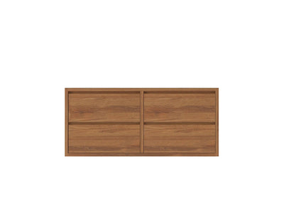 Madison Floating Teak 48 in. W x 22 in. D Double Sink Bathroom Vanity - Willow Bath and Vanity