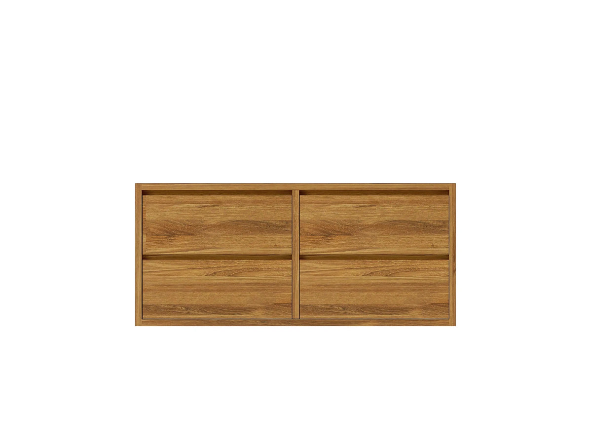 Madison Floating Teak 48 in. W x 22 in. D Double Sink Bathroom Vanity - Willow Bath and Vanity