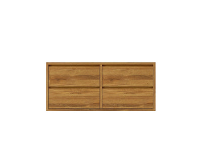 Madison Floating Teak 48 in. W x 22 in. D Double Sink Bathroom Vanity - Willow Bath and Vanity