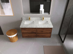 Madison Floating Teak 48 in. W x 22 in. D Double Sink Bathroom Vanity - photo 13