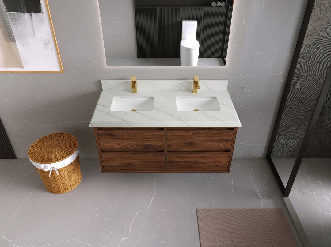 Madison Floating Teak 48 in. W x 22 in. D Double Sink Bathroom Vanity | 
              
                Dark Walnut Finish Teak
                
                  
             - MDS_TK_FLT_WLN_CA_LZ_48D - photo №15
