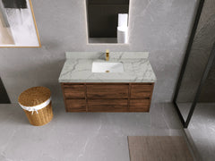Madison Floating Teak 48 in. W x 22 in. D Single Sink Bathroom Vanity - photo 19