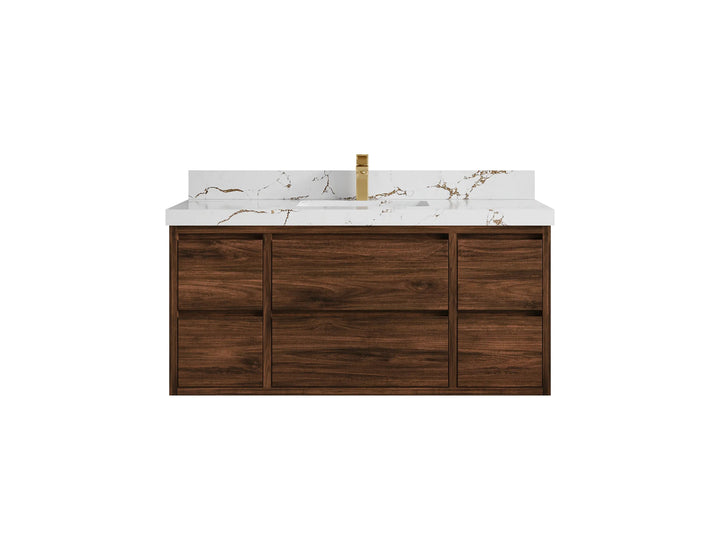 Madison Floating Teak 48 in. W x 22 in. D Single Sink Bathroom Vanity - photo 14