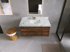 Madison Floating Teak 48 in. W x 22 in. D Single Sink Bathroom Vanity - photo 31
