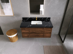 Madison Floating Teak 48 in. W x 22 in. D Single Sink Bathroom Vanity - photo 23