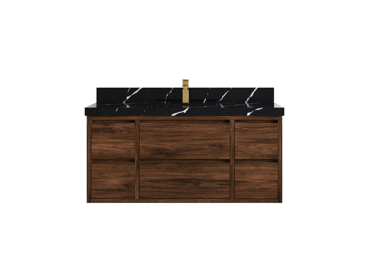Madison Floating Teak 48 in. W x 22 in. D Single Sink Bathroom Vanity - Willow Bath and Vanity