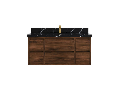 Madison Floating Teak 48 in. W x 22 in. D Single Sink Bathroom Vanity - Willow Bath and Vanity