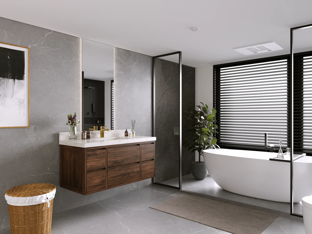 Madison Floating Teak 48 in. W x 22 in. D Single Sink Bathroom Vanity - Willow Bath and Vanity