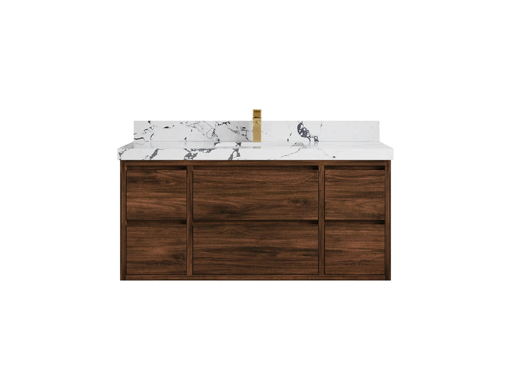 Madison Floating Teak 48 in. W x 22 in. D Single Sink Bathroom Vanity - photo 18