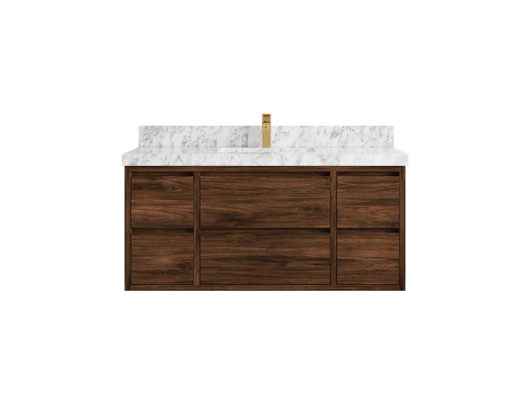 Madison Floating Teak 48 in. W x 22 in. D Single Sink Bathroom Vanity - Willow Bath and Vanity
