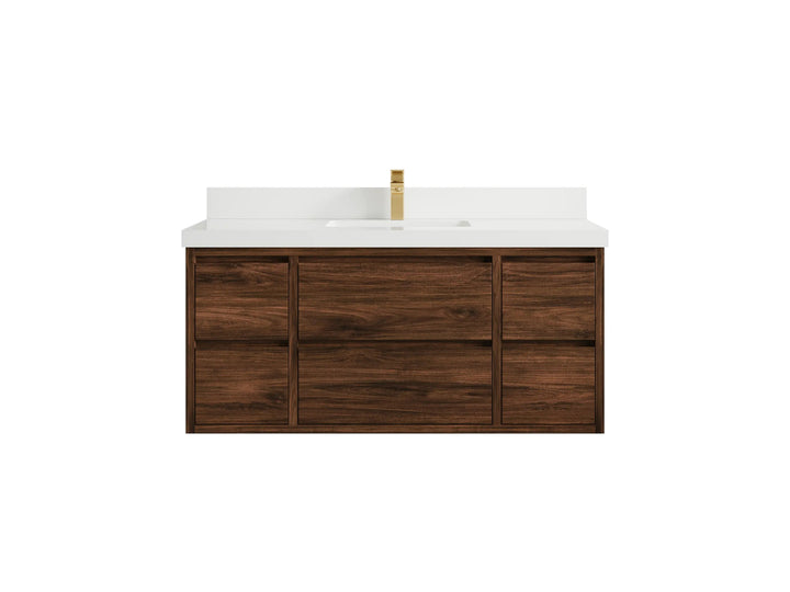 Madison Floating Teak 48 in. W x 22 in. D Single Sink Bathroom Vanity - photo 22