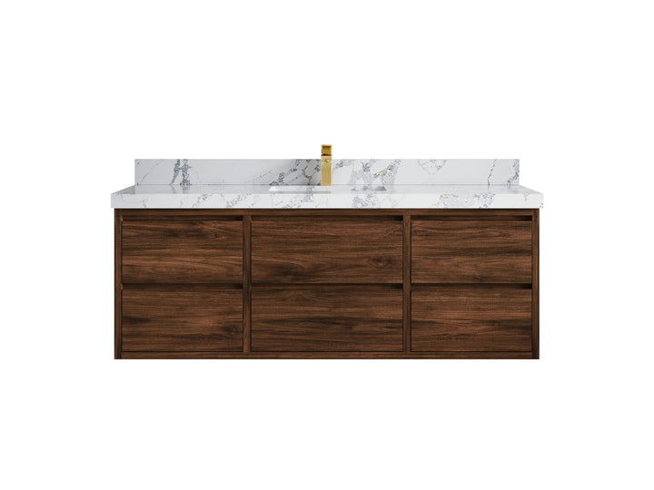 Madison Floating Teak 60 in. W x 22 in. D Single Sink Bathroom Vanity - photo 25