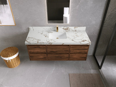 Madison Floating Teak 60 in. W x 22 in. D Single Sink Bathroom Vanity - Willow Bath and Vanity