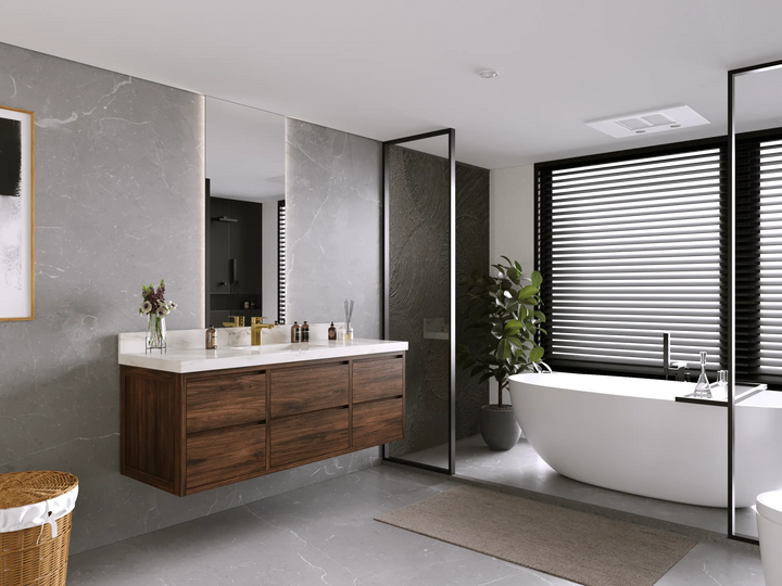 Madison Floating Teak 60 in. W x 22 in. D Single Sink Bathroom Vanity - photo 2