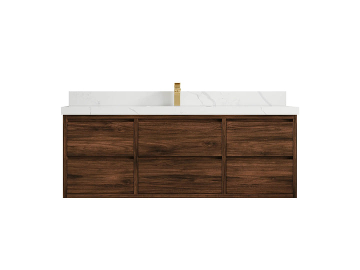 Madison Floating Teak 60 in. W x 22 in. D Single Sink Bathroom Vanity - photo 21