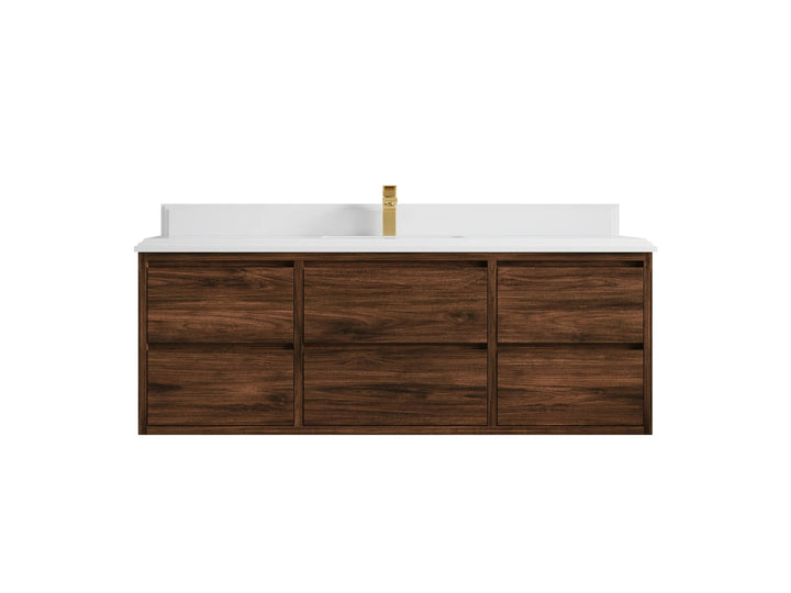 Madison Floating Teak 60 in. W x 22 in. D Single Sink Bathroom Vanity - photo 37
