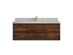 Madison Floating Teak 60 in. W x 22 in. D Single Sink Bathroom Vanity - photo 51