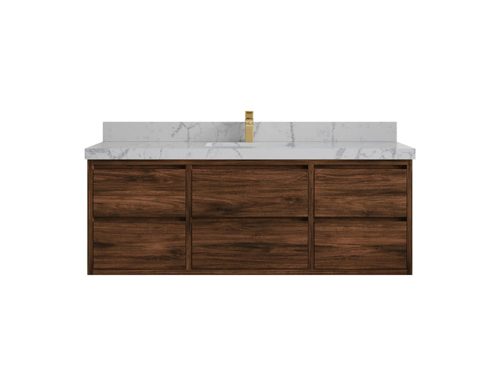 Madison Floating Teak 60 in. W x 22 in. D Single Sink Bathroom Vanity - photo 51