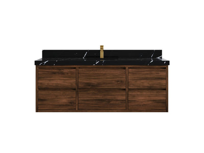 Madison Floating Teak 60 in. W x 22 in. D Single Sink Bathroom Vanity - Willow Bath and Vanity