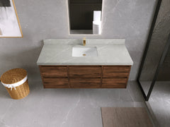 Madison Floating Teak 60 in. W x 22 in. D Single Sink Bathroom Vanity - photo 40