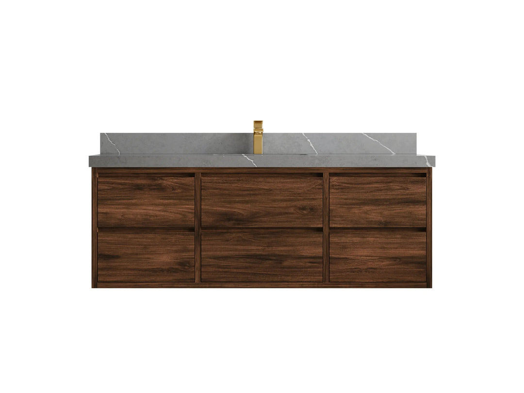 Madison Floating Teak 60 in. W x 22 in. D Single Sink Bathroom Vanity - Willow Bath and Vanity