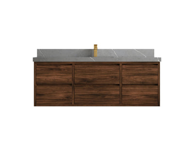 Madison Floating Teak 60 in. W x 22 in. D Single Sink Bathroom Vanity - Willow Bath and Vanity