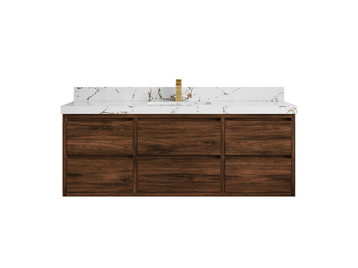 Madison Floating Teak 60 in. W x 22 in. D Single Sink Bathroom Vanity - photo 45