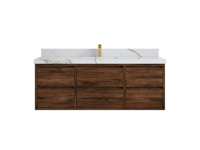 Madison Floating Teak 60 in. W x 22 in. D Single Sink Bathroom Vanity - Willow Bath and Vanity