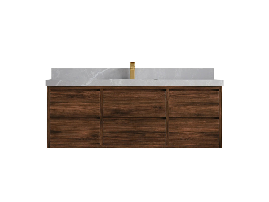 Madison Floating Teak 60 in. W x 22 in. D Single Sink Bathroom Vanity - Willow Bath and Vanity