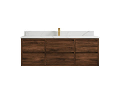 Madison Floating Teak 60 in. W x 22 in. D Single Sink Bathroom Vanity - photo 33