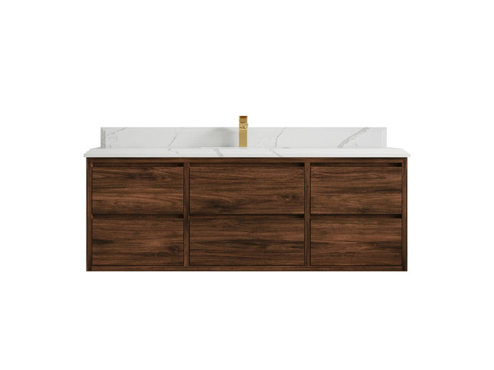 Madison Floating Teak 60 in. W x 22 in. D Single Sink Bathroom Vanity - photo 33