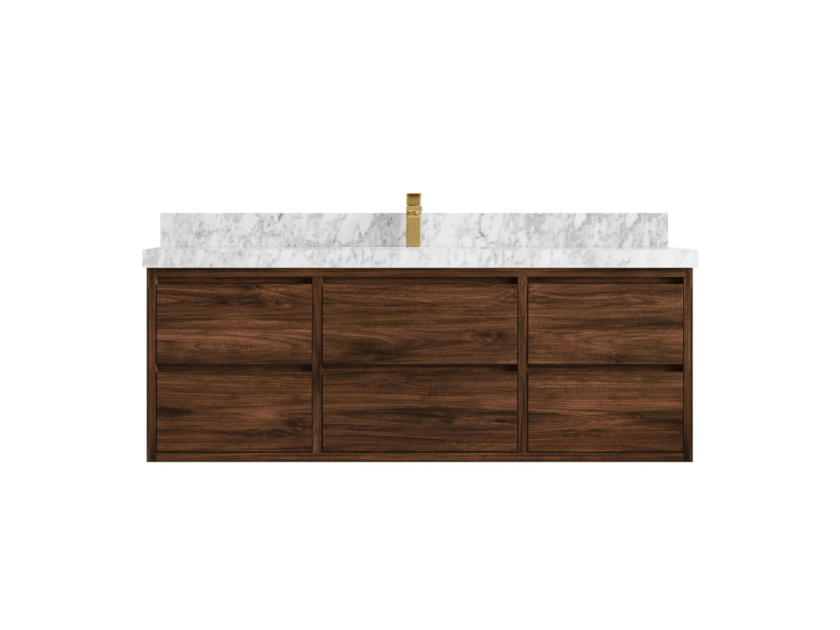 Madison Floating Teak 60 in. W x 22 in. D Single Sink Bathroom Vanity - Willow Bath and Vanity