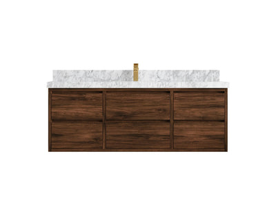 Madison Floating Teak 60 in. W x 22 in. D Single Sink Bathroom Vanity - Willow Bath and Vanity