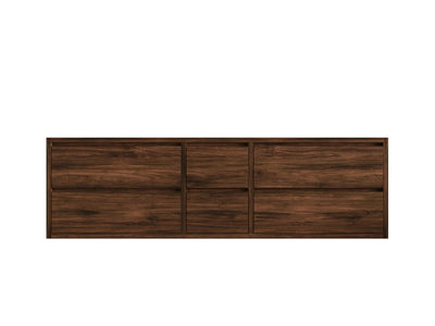 Madison Floating Teak 72 in. W x 22 in. D Double Sink Bathroom Vanity - Willow Bath and Vanity
