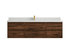 Madison Floating Teak 72 in. W x 22 in. D Single Sink Bathroom Vanity - photo 9
