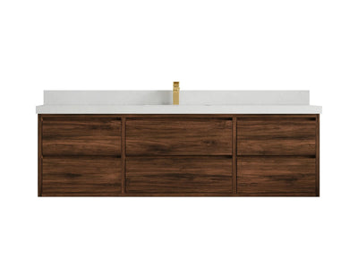 Madison Floating Teak 72 in. W x 22 in. D Single Sink Bathroom Vanity - Willow Bath and Vanity