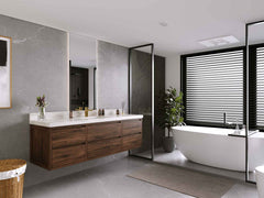 Madison Floating Teak 72 in. W x 22 in. D Single Sink Bathroom Vanity - photo 2