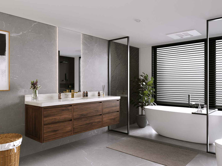 Madison Floating Teak 72 in. W x 22 in. D Single Sink Bathroom Vanity - photo 2