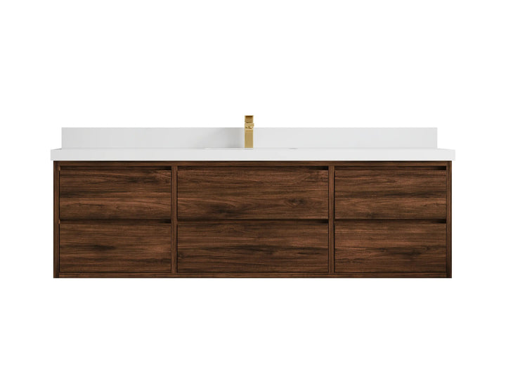 Madison Floating Teak 72 in. W x 22 in. D Single Sink Bathroom Vanity - photo 19