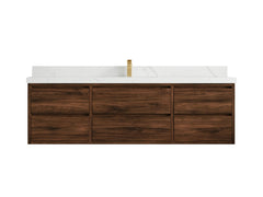 Madison Floating Teak 72 in. W x 22 in. D Single Sink Bathroom Vanity - photo 12