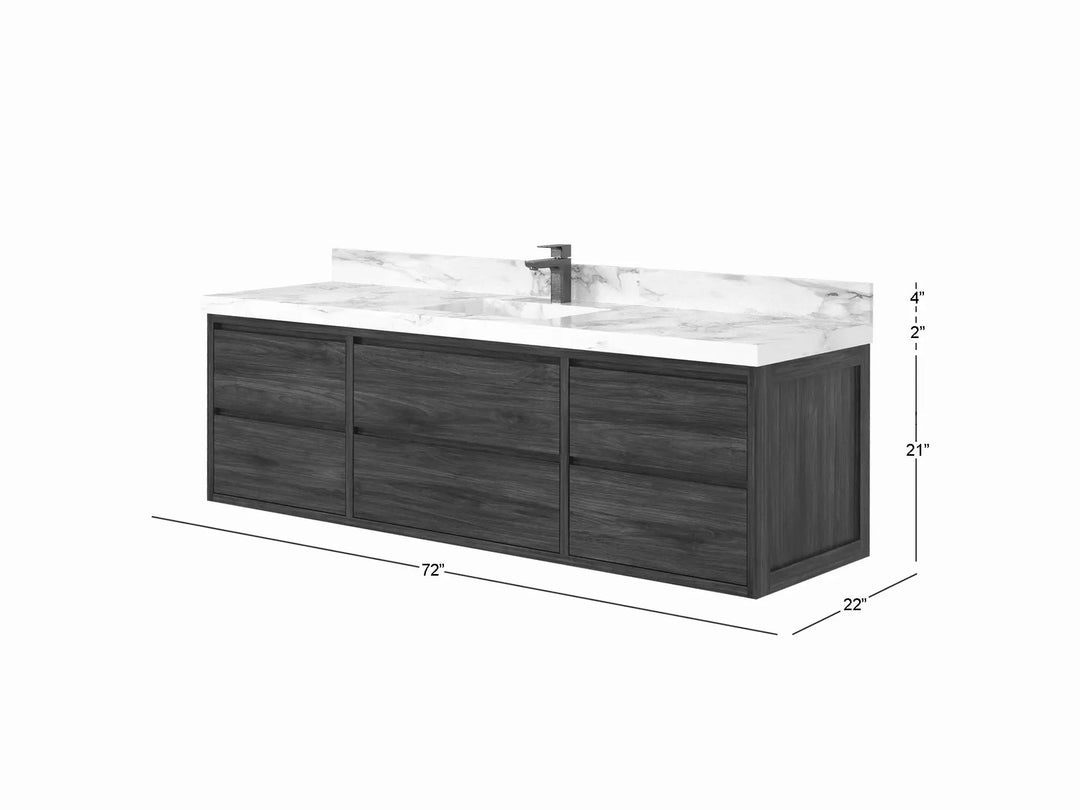Madison Floating Teak 72 in. W x 22 in. D Single Sink Bathroom Vanity | 
              
                Dark Natural Teak
                
                  
             - MDS-FLT-TK-CAB-DNT-71S - photo №2