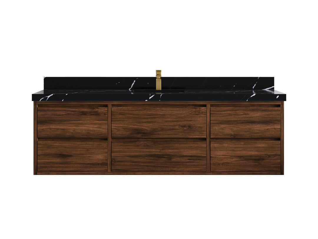 Madison Floating Teak 72 in. W x 22 in. D Single Sink Bathroom Vanity - Willow Bath and Vanity