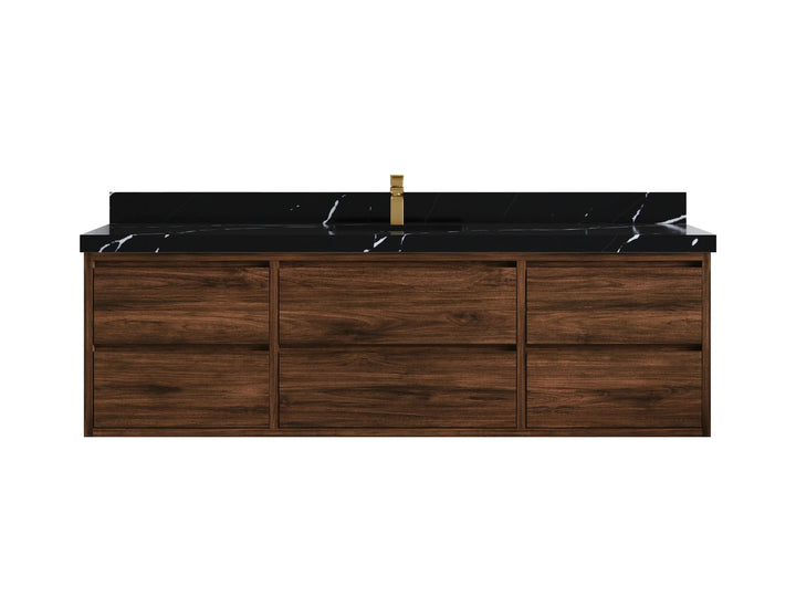 Madison Floating Teak 72 in. W x 22 in. D Single Sink Bathroom Vanity - photo 10