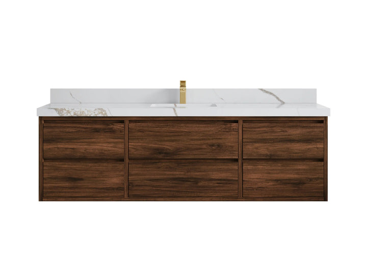 Madison Floating Teak 72 in. W x 22 in. D Single Sink Bathroom Vanity - photo 11