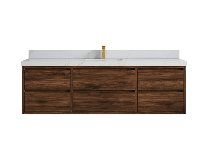 Madison Floating Teak 72 in. W x 22 in. D Single Sink Bathroom Vanity - photo 13