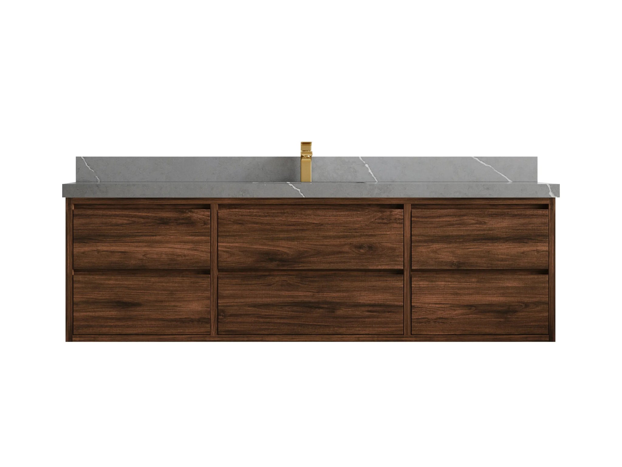 Madison Floating Teak 72 in. W x 22 in. D Single Sink Bathroom Vanity - Willow Bath and Vanity