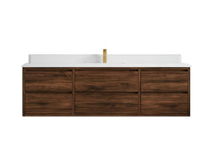 Madison Floating Teak 72 in. W x 22 in. D Single Sink Bathroom Vanity - photo 25