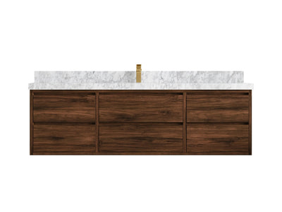 Madison Floating Teak 72 in. W x 22 in. D Single Sink Bathroom Vanity - Willow Bath and Vanity