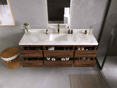 Madison Floating Teak 72 in. W x 22 in. D Single Sink Bathroom Vanity - photo 4